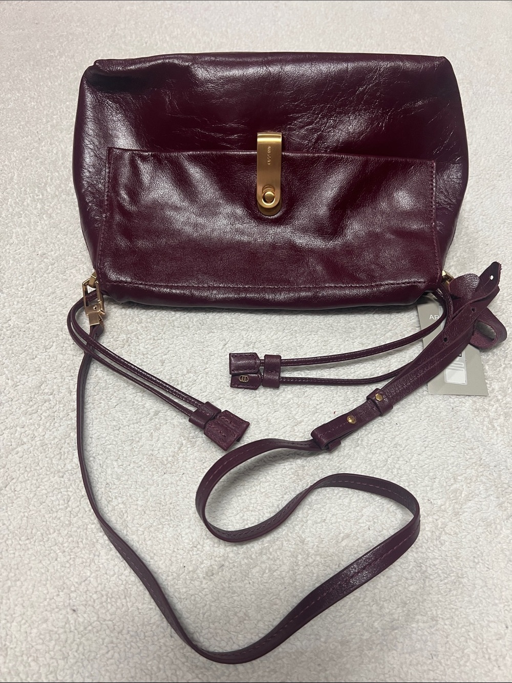 Arezzo Nicole Large Leather Pouch Drawstring Closure - Picture 6 of 10